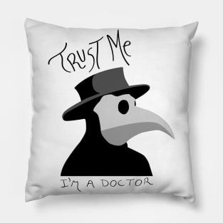 Plague doctor vintage and minimalist style Pillow