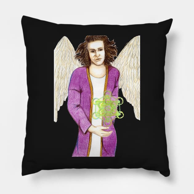 Archangel Metatron the Creator- Bright Red Pillow by EarthSoul