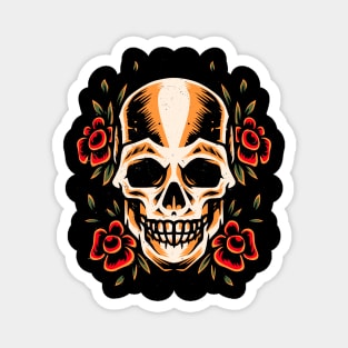 Skull Old School Tattoo Style Illustration Magnet