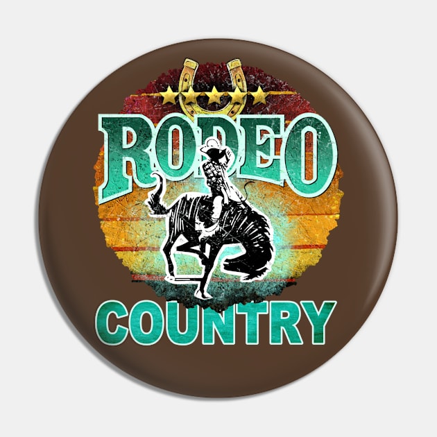 Rodeo Country Riding Bucking Bronco Horses Pin by MADstudio47