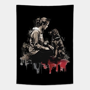 Girl with Dog, Dog Mum Tapestry