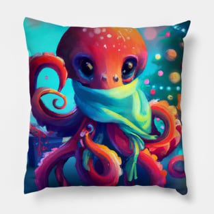 Cute Octopus Drawing Pillow