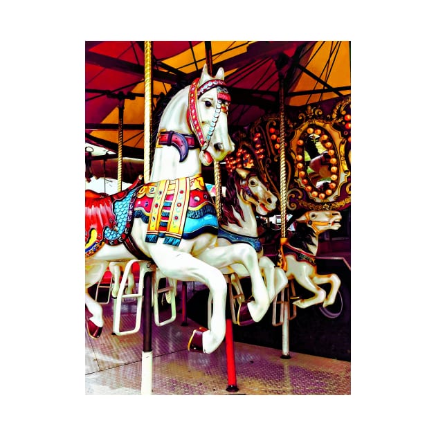 Carnival Midway - Three Carousel Horses by SusanSavad