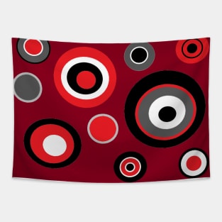 Experimental Geometric Circle Print Pattern (Red version) Tapestry