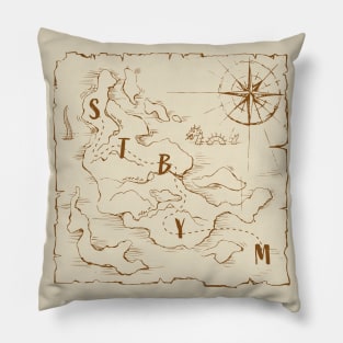 Sea Monsters Pirate Map Pillow