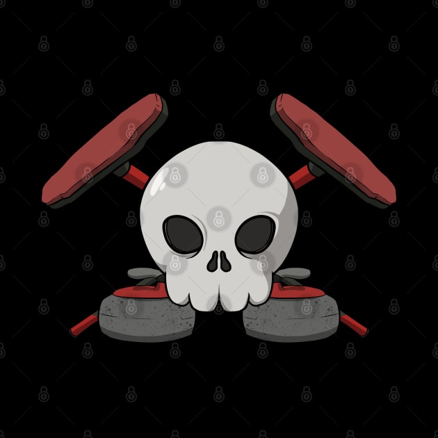 Curling crew Jolly Roger pirate flag (no caption) by RampArt