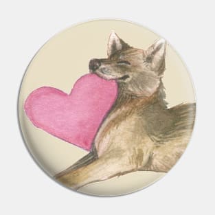 Wolf Heart Pin