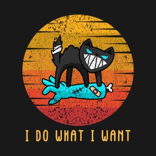 I DO WHAT I WANT HALLOWEEN FUNNY CAT T-Shirt