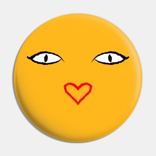 Cartoon Eyes - Heart Nose Pin