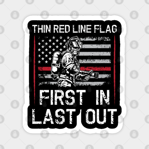 thin red line firefighter Magnet by Jandjprints