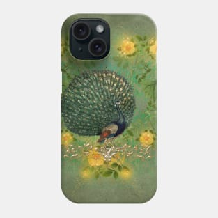 Wonderful peacock with flowers Phone Case