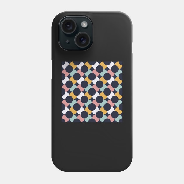 Mid Mod Flowers Navy Phone Case by StephersMc