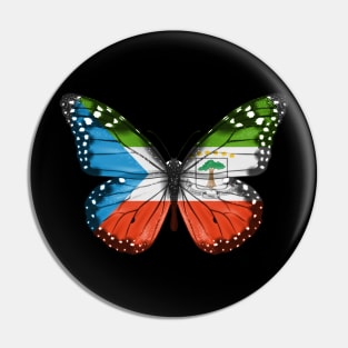 Equatorial Guinean Flag  Butterfly - Gift for Equatorial Guinean From Equatorial Guinea Pin