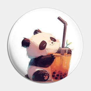 Boba Tea Panda tea Break - Cute Animal Print Pin