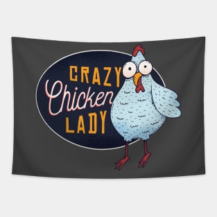 Crazy Chicken Lady Tapestry