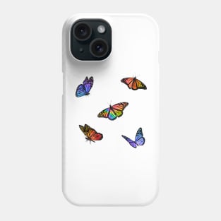 Rainbow Swirl Butterflies Sticker Pack Phone Case