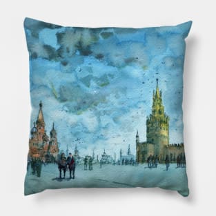 Russia - Red Square painting Pillow