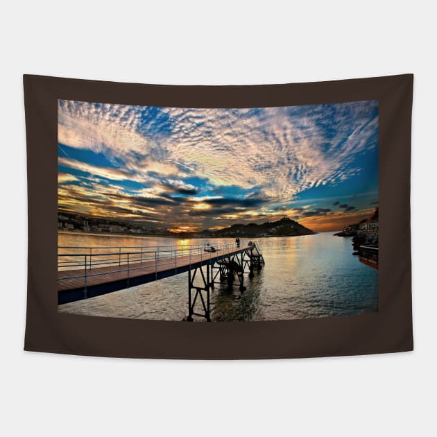 Bahia de la Concha,  San Sebastian - Donostia Tapestry by Cretense72