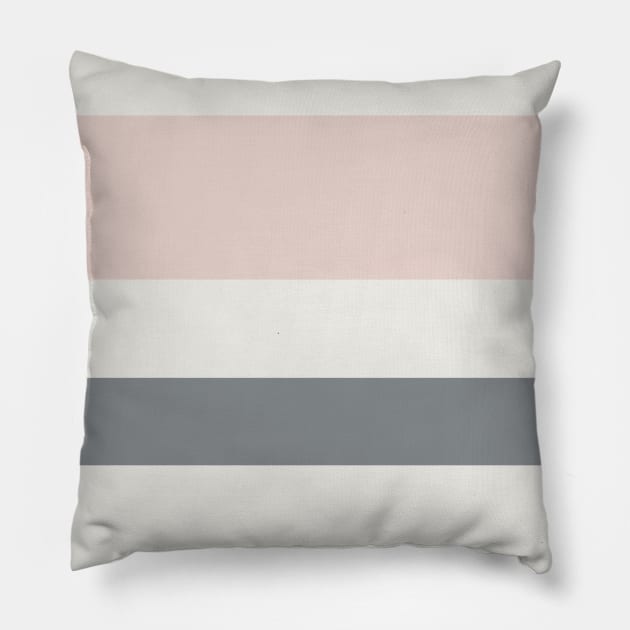 An uncommon unity of Alabaster, Grey, Gray (X11 Gray) and Light Grey stripes. Pillow by Sociable Stripes