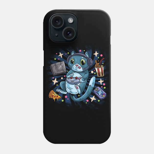 Space Gamer Cat Phone Case by pako-valor