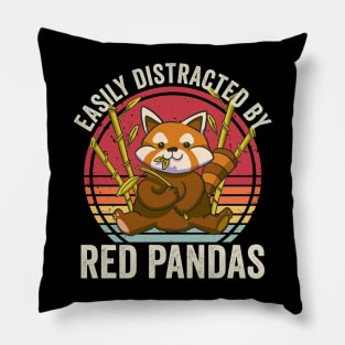 Easily Distracted By Red Pandas Lover Pillow