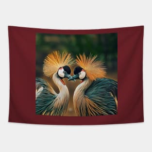 Crested Crane Duo Tapestry