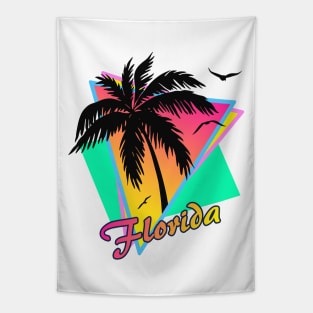 Florida Cool 80s Sunset Tapestry