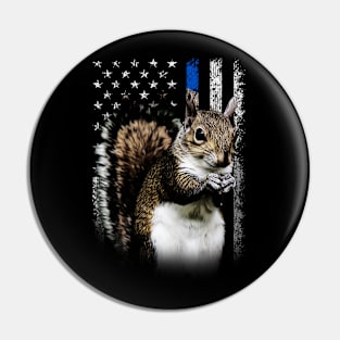 Scurrying Squirrel American Flag for Wildlife Enthusiasts Pin