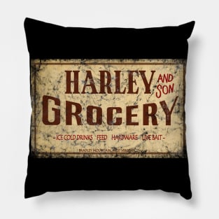 Retro Harley Grocery Sign Pillow