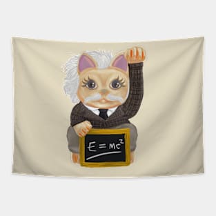 Maneki Neko Good Luck Einstein Outfit Gift 2020 Tapestry