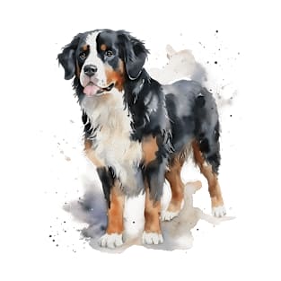 Bernese Mountain Dog Watercolor Style T-Shirt