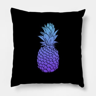 Cute Pineapple Sweet Fruit Midnight Blue Shade Black Color Pillow