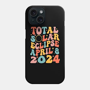 Total Solar Eclipse April 8 2024 Retro Groovy Women Kids Men Phone Case