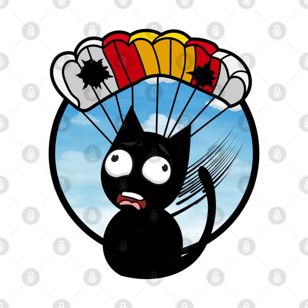 Silly black cat has a broken parachute by Pet Station