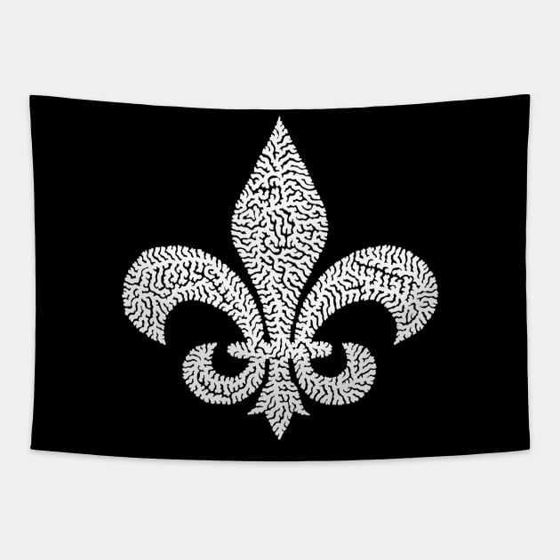 Fleur De Lis - White. Tapestry by NightserFineArts