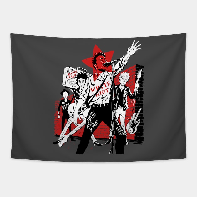 THE CLASH - WHITE RIOT Tapestry by bartknnth