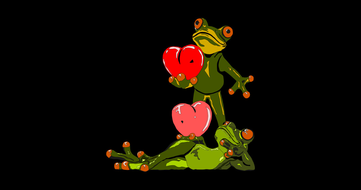 Toads in Love Valentines Day Sticker TeePublic