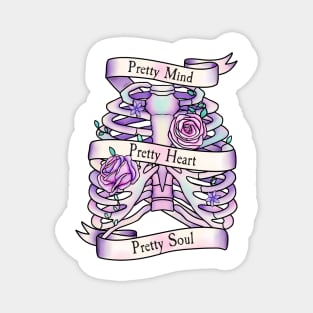 Pretty soul, floral rib cage Magnet