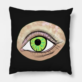 Green Eye Sticker Pillow