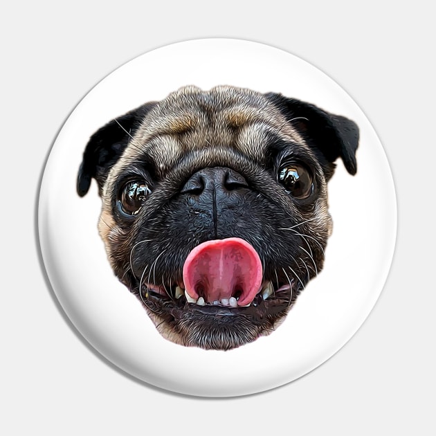 Pug - Cute Pug dog head! Pin by Elarex