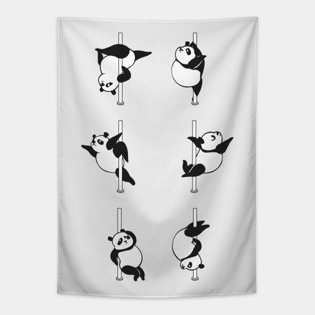 Panda Pole Dancing Club Tapestry by huebucket