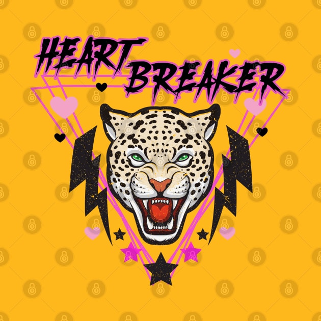 Retro Anti-Valentines Day Heart Breaker 80s 90s Leopard by PUFFYP