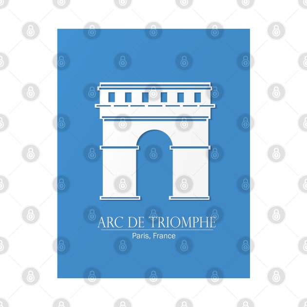 Arc de Triomphe Paris France Blue Background by BE MY GUEST MARKETING LLC