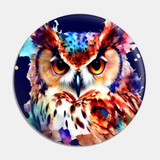 Owl Colourful Art | Watercolor Painting of the Owl Pin