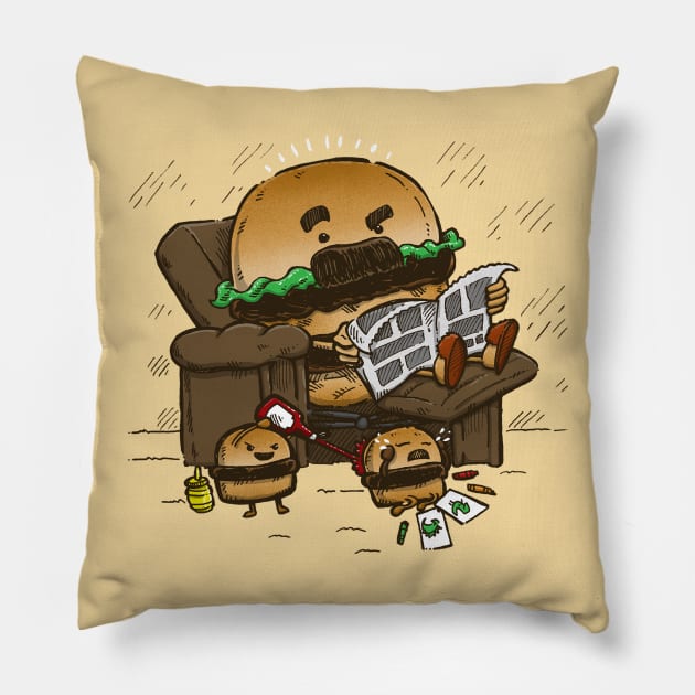 The Dad Burger Pillow by nickv47