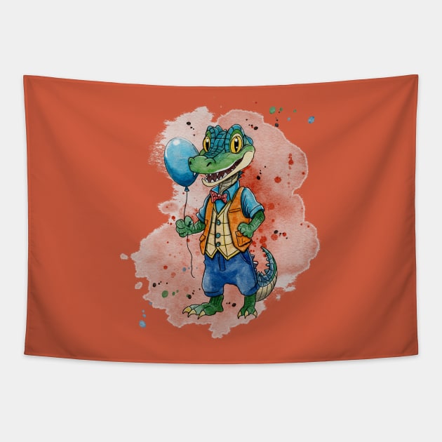 Playful crocodile Tapestry by Simoes Artistry