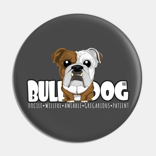 Bulldog (Brindle)- DGBigHead Pin by DoggyGraphics