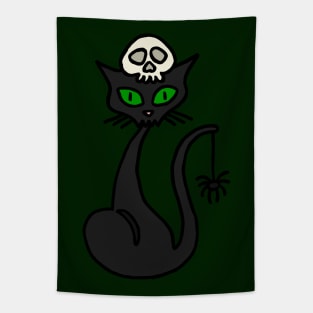 Black Cat Cartoon Tapestry