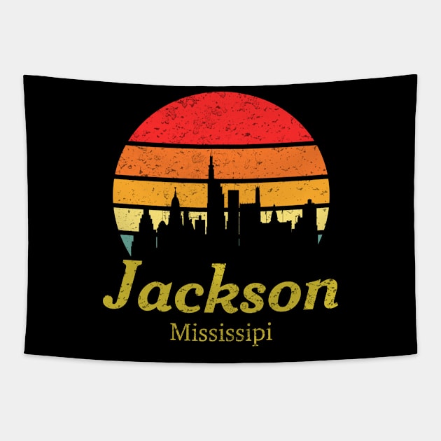 Vintage sunset Jackson Mississipi Tapestry by zozo-shop