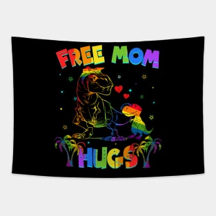 Free Mom Hugs Saurus LGBT Pride Tapestry